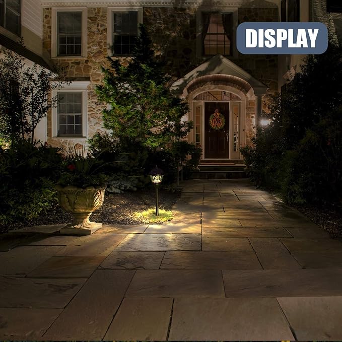 GOODSMANN Pathway Lights 1.5W LED 8PK Outdoor Low Voltage Landscape Lighting Kits 100Lumen Hardwired Path Lights 3000K Warm White Metal 12V Bronze Electric Sidewalk Walkway Light with Cable Connector