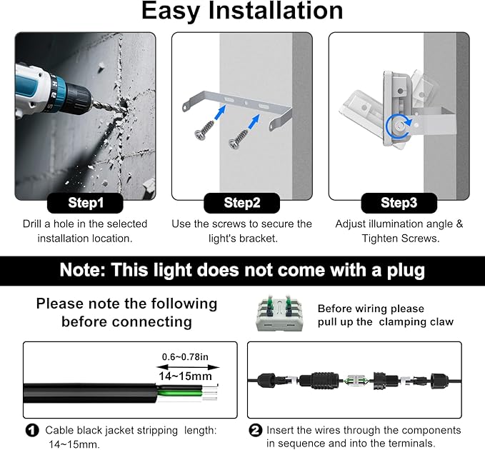 Kekeou LED Flood Light Outdoor 100W Stadium Lights 14000LM Super Bright Field Lights 6500K IP67 Waterproof Adjustable Angle Baseball Arena Light for Yard House
