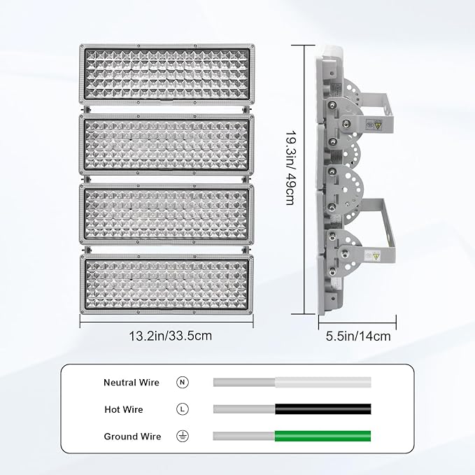 Kekeou 400W LED Stadium Lights Outdoor, 56000 Lumens 6500K IP67 Waterproof Commercial Flood Lighting, High Power Area Lighting for Basketball Court, Large Area Outdoor LED Lights