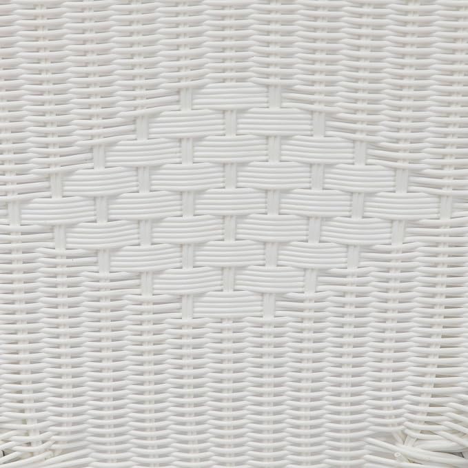 4-Piece White Wicker Outdoor Patio Conversation Set