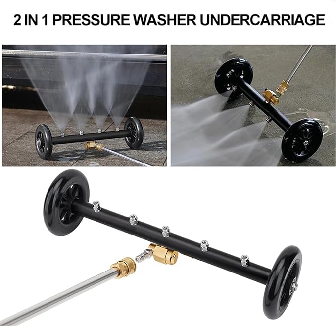 Undercarriage Pressure Washer Cleaner,Water Broom for Power Washer Undercarriage Attachment with Extension Wands,Wash Mitt, 4000 PSI (18 inch Black)