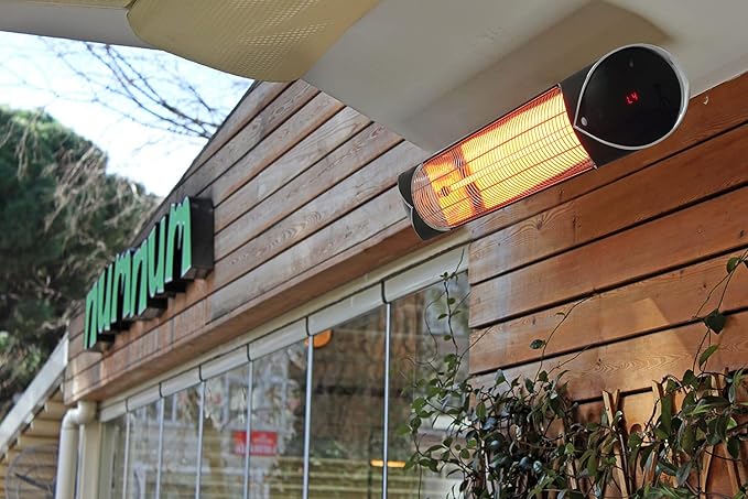 Briza Infrared Electric Patio Heater - Indoor/Outdoor Heater - Portable Wall/Garage Heater - 1500W - use with Stand - Mount to Ceiling/Wall)