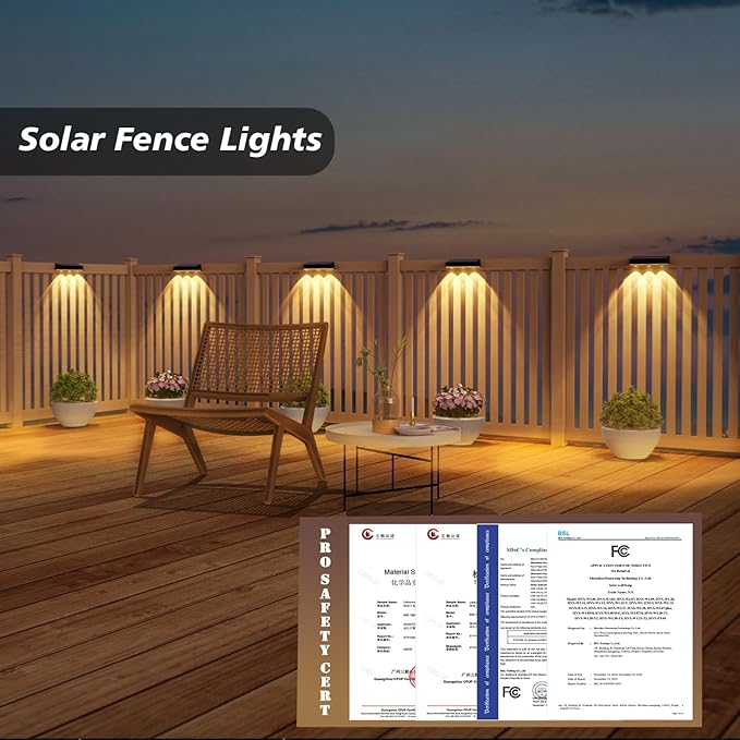 Solar Fence Lights Outdoor Waterproof,12pack High Brightness LED Spot Lens Deck Lights 10 Mode & RGB Solar Powered Wall Lighting Decor for Outside Wall, Deck, Patio, Yard, (Black-3lens, 12 pack)