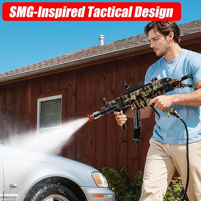 Swivel Pressure Washer Gun 3600 PSI – Easy Pull Trigger Handle with 3/8" Quick Connect Plug, Foam Cannon Compatible for Car, Home & Outdoor Cleaning (Green)