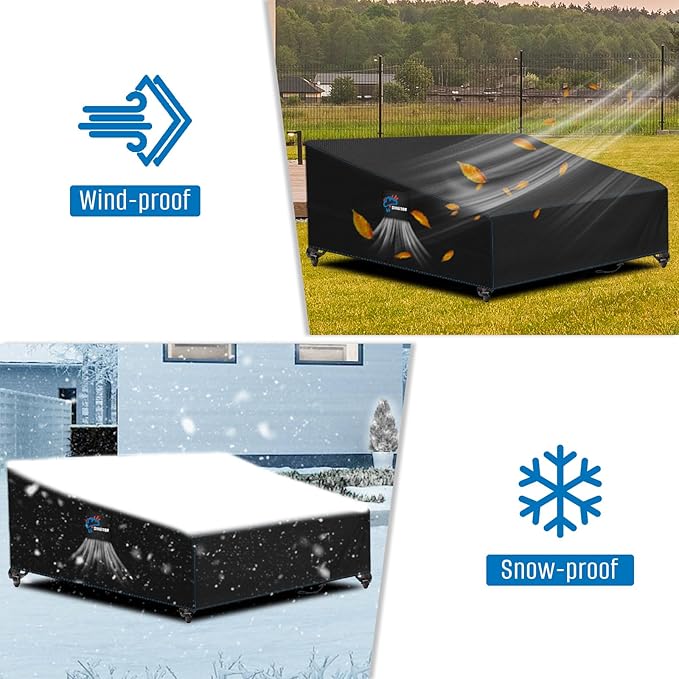 SIRUITON Garden Patio Rattan Daybed Cover Patio Bed Cover 61" W x 48" D x 37" H,Heavy Duty 420D Oxford Waterproof Outdoor Double Sofa/Patio Bed Lounger Covers