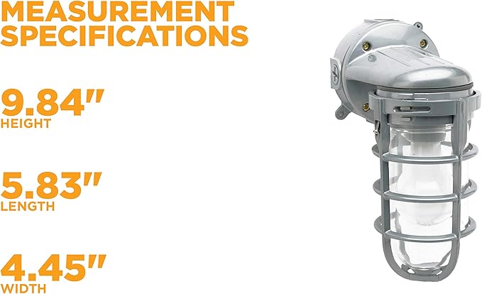 Woods L1707SV Traditional 150W Incandescent Weather Industrial Light, Wall Mount, Silver,Large