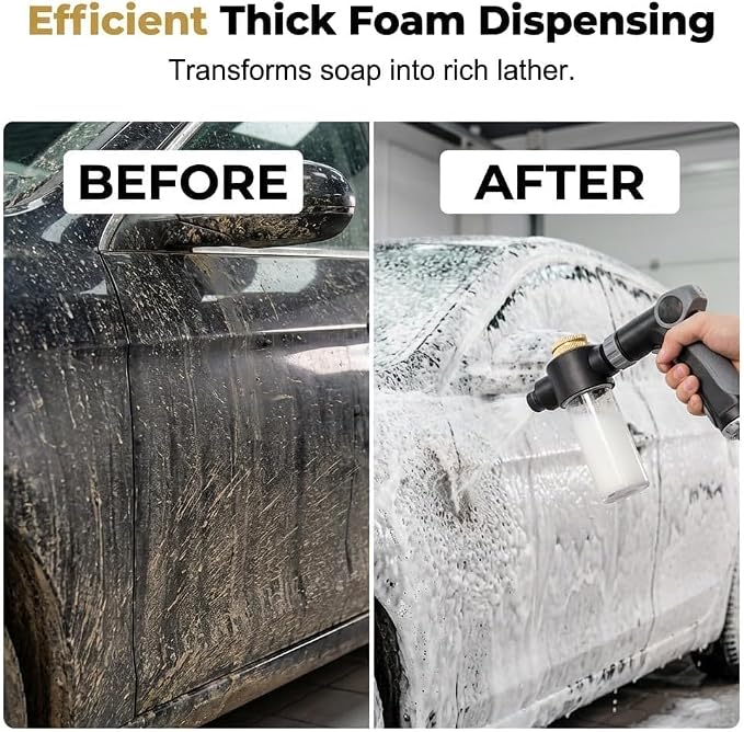 Pressure Washer 15x More Powerful Than Hoses,Washer Gun Upgraded Handheld High Pressure Washer with 360 Rotating for Three Spray Modes with Foam Pot, Effortless Dirt & Stain Removal