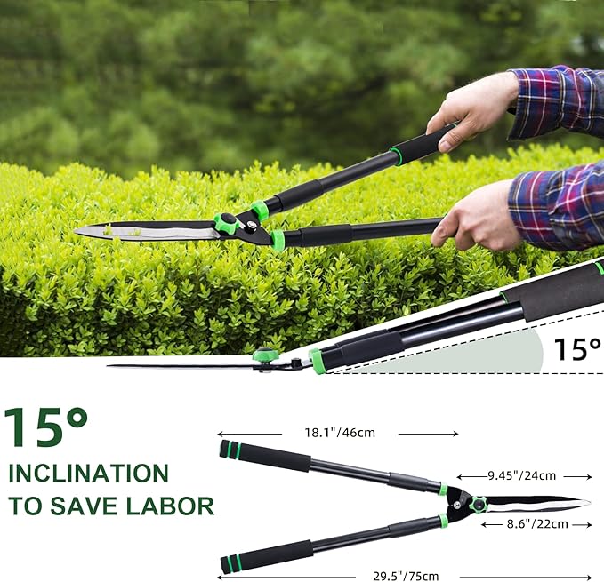 29.9" Hedge Shears,Professional Pruning Shears For Gardening,Sharp Hedge Clippers Handheld With Comfort Grip Handles,Carbon Steel Garden Clippers Handheld for Precise Trimming Gardening Tools