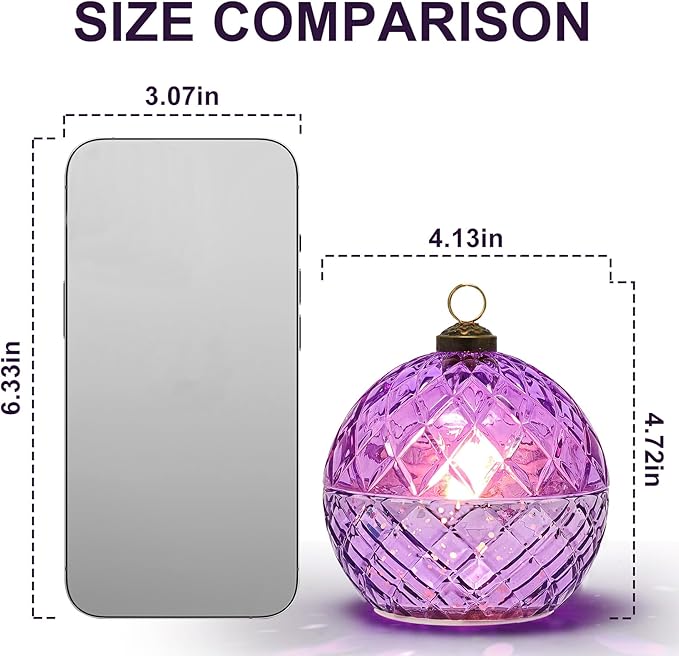 WNP Glass Flameless LED Candles Battery Operated Flickering Jar Lights for Halloween Christmas Home Decor Perfect as Birthday Gift for Her Wife Girlfriend Anniversary Present and Party Decoration