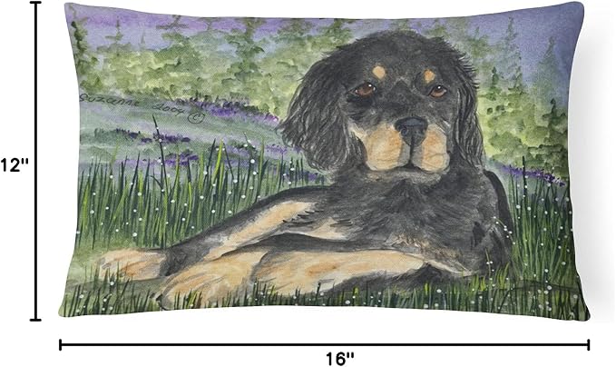 Caroline's Treasures SS8026PW1216 Gordon Setter Canvas Fabric Decorative Pillow Machine Washable, Indoor Outdoor Decorative Pillow for Couch, Bed or Patio, 12HX16W