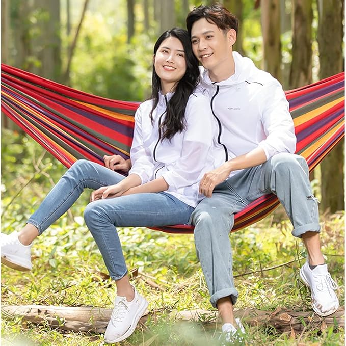 Camping Hammock, Hammock for Camping Single & Hammocks Gear for The Outdoors Backpacking Survival Or Travel - Portable Lightweight Parachute Nylon(A)