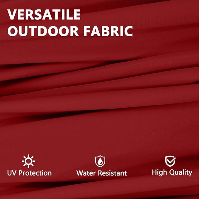 13Ft Large Patio Umbrella with Base Outdoor Double-Sided Market Extra Large Table Umbrella Easy Crank for Yard, Poolside, Deck-Red