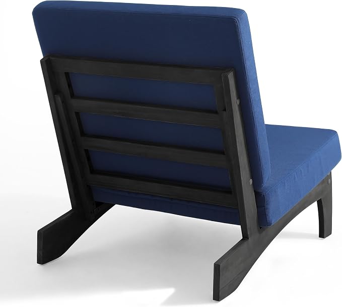 Pia Ricoo Patio Chairs Set of 2, Heavy Duty Wood Patio Furniture Set with Thick Cushions, Bistro Set All-Weather Outdoor Chairs for Balcony, Deck, Poolside, Porch - Navy/Dark