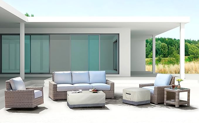 Patio Coffee Table Cover, Waterproof Rectangular Small Side Table Cover for Outdoor Furniture 42L x 24W x 18H inch