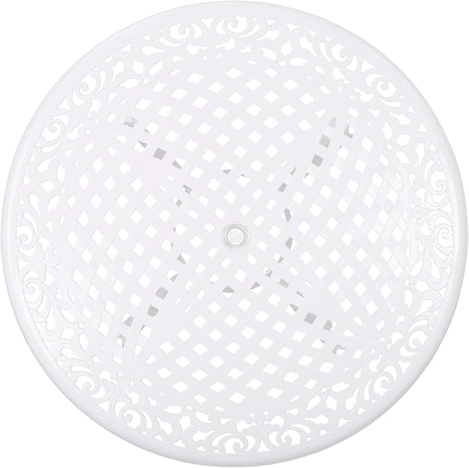 Christopher Knight Home Simon Outdoor Aluminum Round Dining Table, White