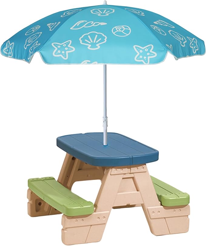AMMSUN 5ft Seaside Beach Umbrella for Sand and Water Table - Kids Durable Umbrellas for children Beach Camping Garden Outdoor Play Shade