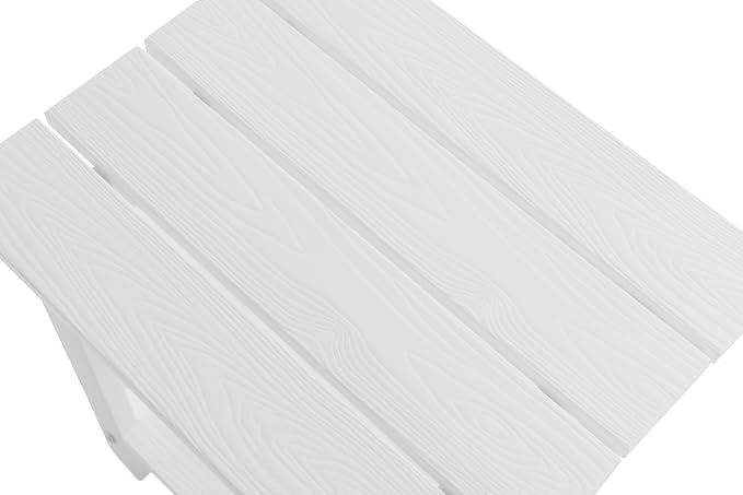 Outdoor Wooden Table,Side Table,Patio Table,Ideal for Patio, Camping, Pool, Beach, ect.(White)