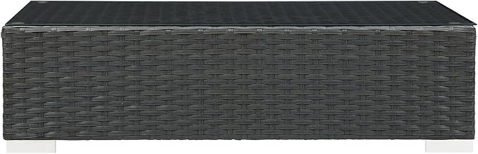Modway EEI-1852-CHC Sojourn Wicker Rattan Outdoor Patio Coffee Table, Chocolate