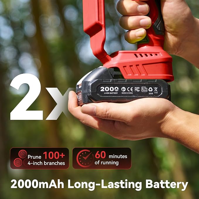 Mini Chainsaw Cordless, 8 Inch & 6 Inch Electric Chainsaw Battery Powered, 1000W Brushless Handheld Power Chain Saw with 2 Batteries, Small Tree Saw for Branch Trimming Wood Cutting
