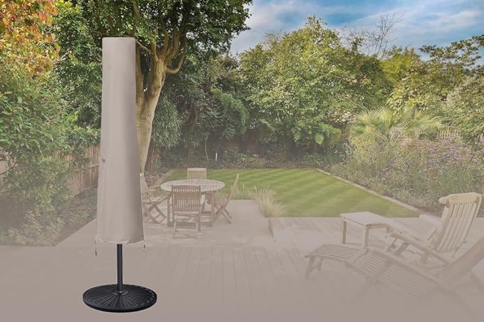 Patio Umbrella Covers for 10ft to 11ft Patio Umbrellas, Waterproof and Durable Market Parasol Ourdoor Umbrella Covers with Zipper and Rod