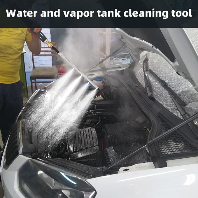 24" Upgraded Radiator Cleaning Wand with Two 1/4''Quick Coupler, Water and Air Dual-Use 4500 PSI Pressure Washer Tool Set for Car,Truck and Other Vehicles.