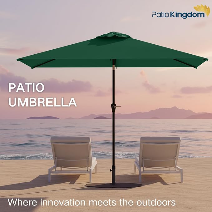 6.5'x10' Rectangular Patio Outdoor Umbrella,Large Coverage with Push-Button Tilt & UV Protection,Sturdy Ribs for Deck,Lawn,Pool,Backyard