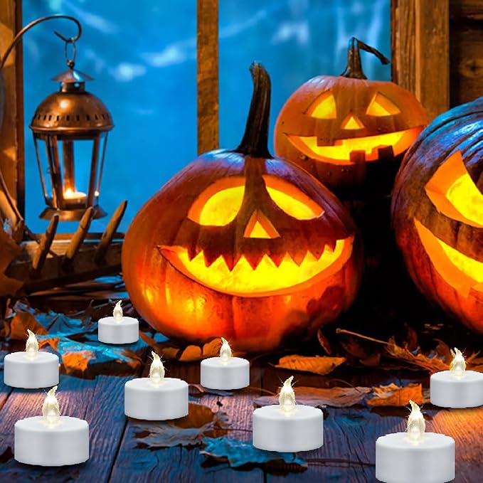 Battery Operated Tea Lights with Remote, Flickering Flameless Candle with Timer,24Pack Realistic Votive Led Electric Tealights,Last for 400+Hours,for Weddings Party Decor(Warm White)