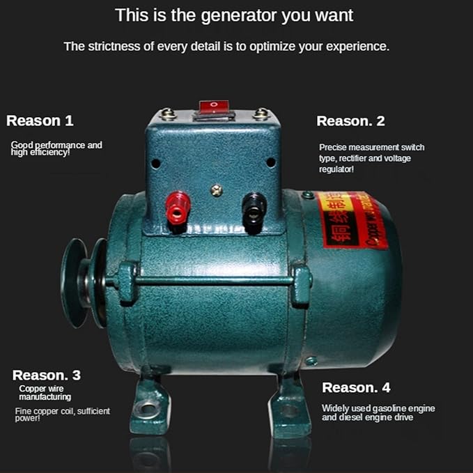 5KW/7KW Portable Brushless Generator - 220V Dual-Fuel Gas & Diesel, Pure Copper Winding, Permanent Magnet, Belt Drive, Reliable Power for Home & Outdoor Use