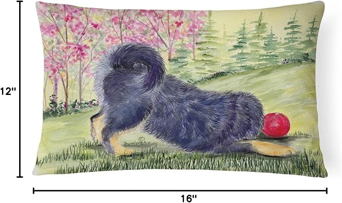 Caroline's Treasures SS8612PW1216 Tibetan Mastiff Canvas Fabric Decorative Pillow Machine Washable, Indoor Outdoor Decorative Pillow for Couch, Bed or Patio, 12HX16W