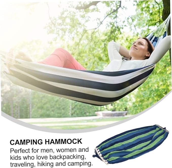 Garden Widened Canvas Hammock Portable Swing for Outdoor Travel Camping and Hiking Thickened Design Easy Setup and Comfortable Use