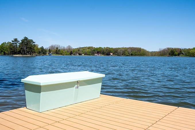 DoxBox Fiberglass Storage Box. US Made Weatherproof Storage with UV-Resistant Gelcoat for Waterfront, Boat, and Outdoor Gear, Rectangle Shape (Slate)