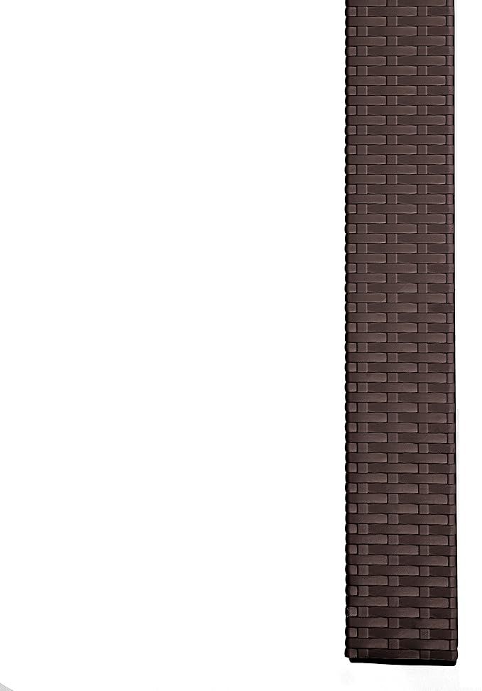 LeisureMod Mace Modern Weave Design Outdoor Patio Square Dining Table (Brown)