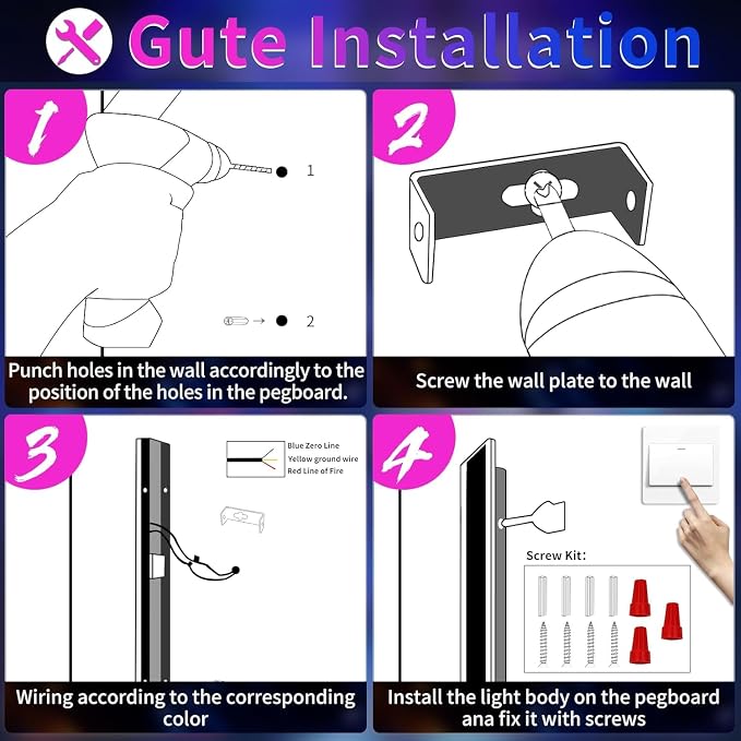 31.4inch Outdoor RGB Long Wall Light, 10 Colour Variations Dimmable Modern LED Wall Sconce, IP65 Waterproof 3000K-6000K Simple Acrylic Exterior Lighting Fixture for Garage, Front Door, Porch, Patio