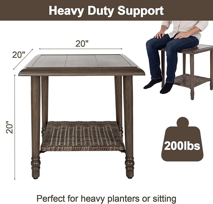 3 Pieces Patio Furniture Sets-Swivel Patio Chairs with High Back Cushions and Wicker Outdoor Side Table,All Weather Patio Conversation Set for Garden Backyard Porch Deck