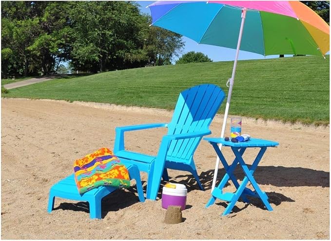 Premium Manufacturing Plastic Quik-Fold Side Table, Pool Blue