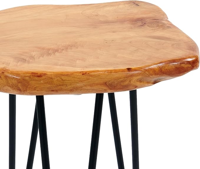 Natural Cedar Wood Side Table 13.5" x 12" x 17.5" Accent Vintage Wooden Slab Coffee Live Edge Tables Solid Rustic Plant Stand Outdoor End Table for Living Room Patio Bedroom