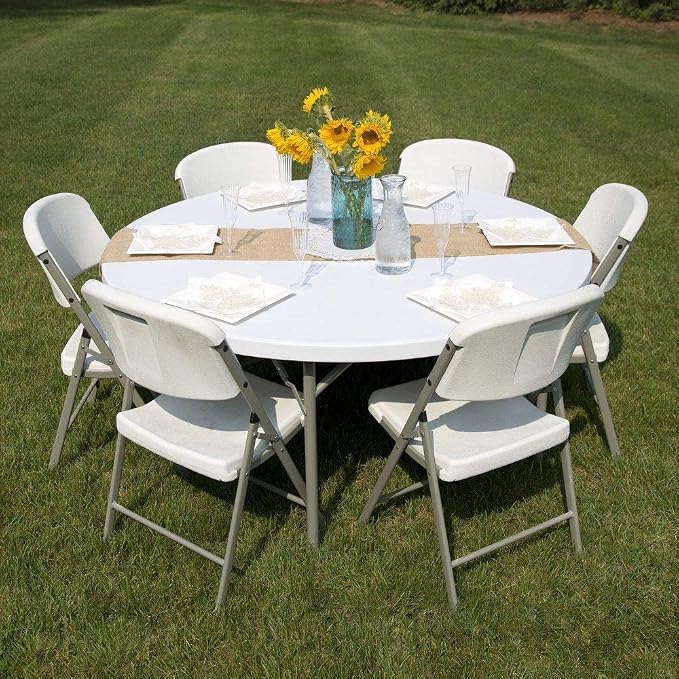 EventStable TitanPRO Plastic Folding Table - Polyethylene Sturdy Outdoor Folding Table - Lightweight Fold Up Table for Weddings Cocktail Parties patios 10-72''