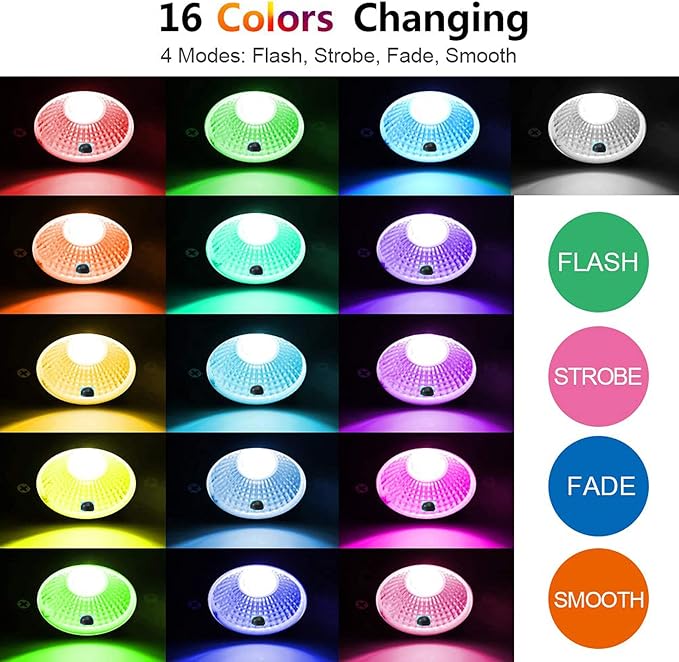 Low Voltage Landscape Lights Color Changing RGB 5W DC12V LED Landscape Lighting Outdoor Waterproof Spotlight Remote Control for Garden Pathway Christmas Decorative Light(1, Multi-Colored)