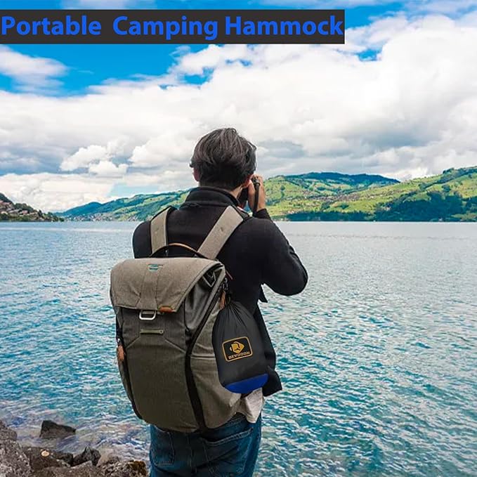 Camping Hammock for Outside,Double Hammock with Tree Straps(18+1Loops) 210T Nylon Parachute Lightweight Portable Hammock for Outdoor Travel,Hiking,Backpacking,Hunting,Outdoor,Beach,Camping Gear