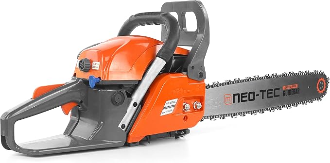 NEO-TEC 20 Inch 62CC Gas Powered Chainsaw 2-Cycle Petrol 3.5HP Handheld Reliable Motosierra De Gasolina for Tree Pruning Wood Cutting Firewood Preparation & Yard Maintenance