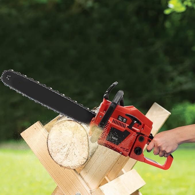 20 Inch Chainsaw, 2-Stroke 2.2KW Air-Cooled Chain Saw Gas Power, Gasoline Handheld Petrol Chain Saws for Forest Harvesting Cutting Wood Pruning Branches Gardening, 34.64 * 9.05 * 11.02inch