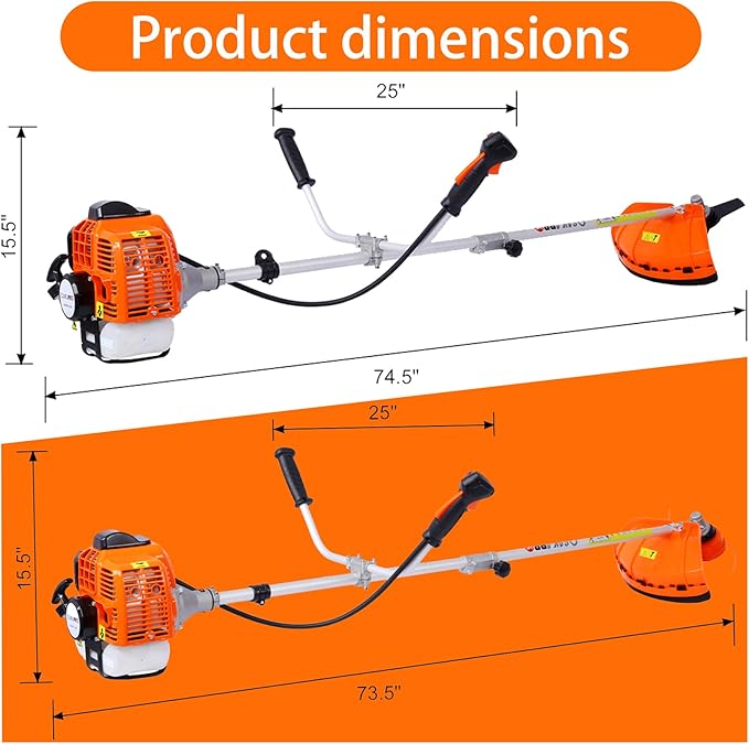 52cc Gas Weed Eater - Heavy Duty Weed Wacker Gas Powered & Brush Cutter 3-in-1-18" Gas String Trimmer for Lawn Care - (3 in 1)