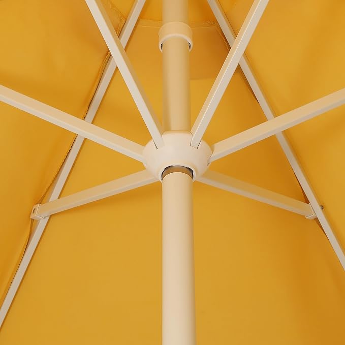 Eyely BMU1001 Halden 9 ft. Classic Cottage Tassel Market Patio Umbrella with Auto-Tilt, Crank