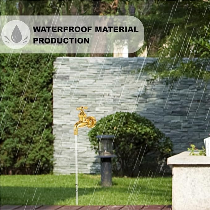 BESTonZON Invisible Floating Faucet Fountain with Led Pump Outdoor Water Spout Decoration for Garden Patio 3.93X3.93X1.69 Inch Windproof Rainproof Water Feature