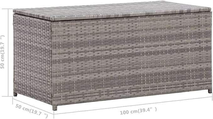 Patio Storage Box Deck Storage Box Outdoor Storage Cabinet Waterproof Storage Containers Storage Outdoor Poly Rattan 39.4"x19.7"x19.7" Gray