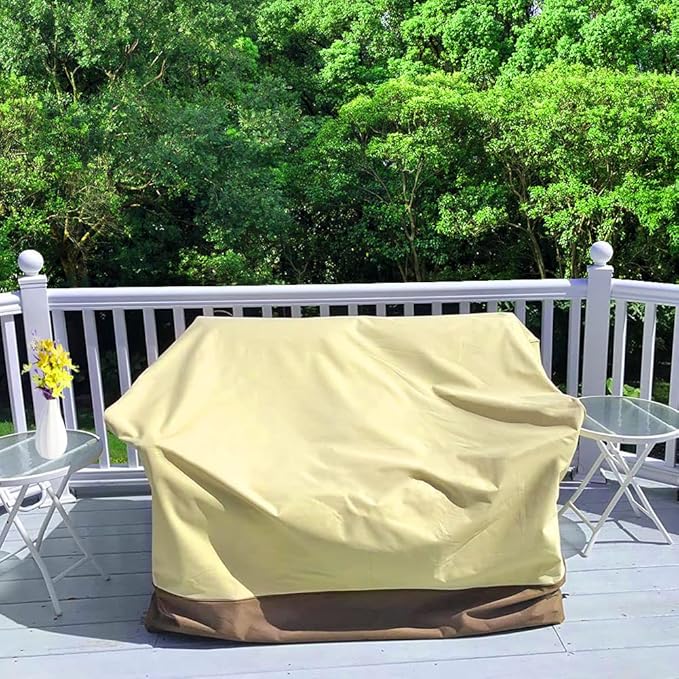 iCOVER Patio Sofa Loveseat Cover, Rainproof Outdoor Funiture Set Covers Waterproof Deep Lounge Protection, Easy On/Off, Buckles Drawstring Design,90"x34"x32" (LxDxH)