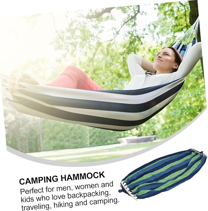 Garden Widened Canvas Hammock Portable Swing for Camping Outdoor Use Thickened Hanging Design for Adults Boys and Girls Easy Setup for Relaxation and Travel