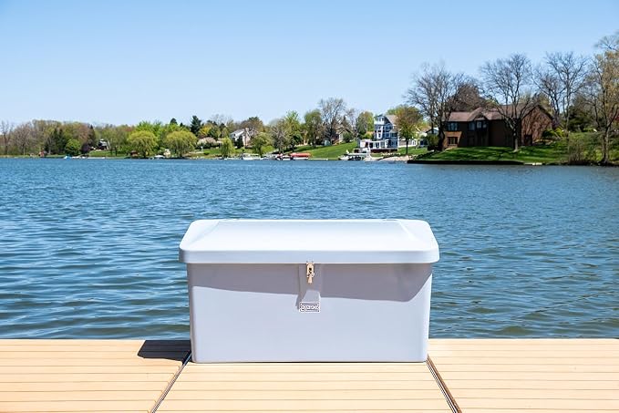 DoxBox Fiberglass Storage Box. US Made Weatherproof Storage with UV-Resistant Gelcoat for Waterfront, Boat, and Outdoor Gear, Rectangle Shape (white)