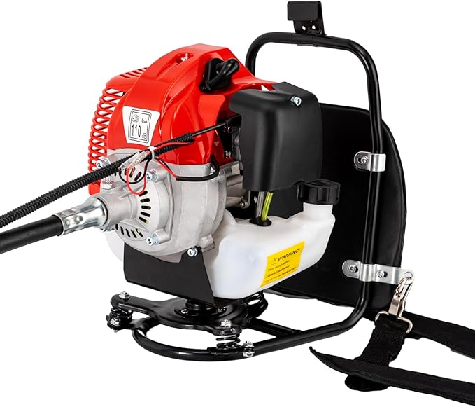 52cc 4-in-1 Gas Powered Backpack Multi Tool, String Trimmer, Brush Cutter, Hedge Trimmer & Pole Saw, 2-Stroke 8500 RPM Gas Weed Wacker for Lawn, Yard, Garden Pruning & Landscaping
