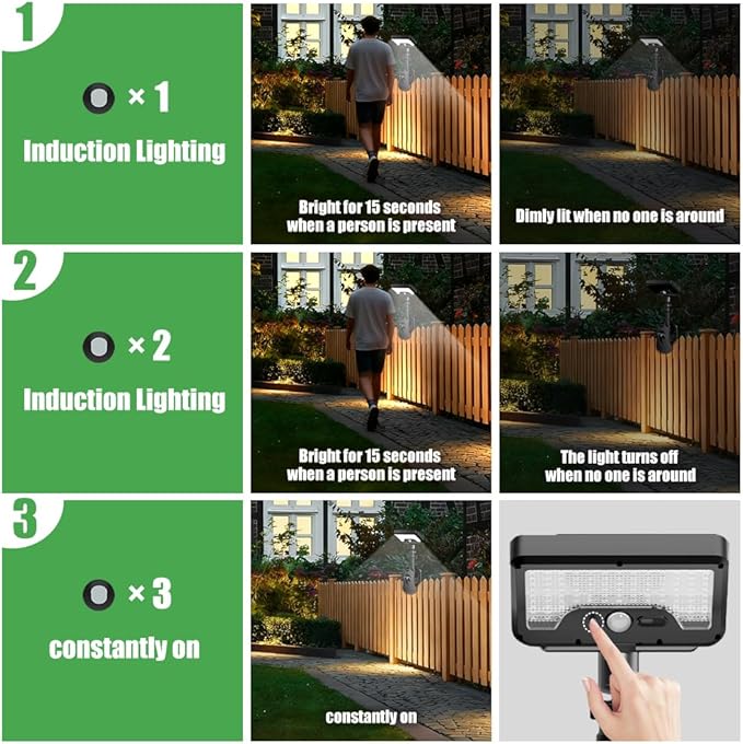 Clip On Solar Motion Sensor Light Outdoor, 600LM 3 Modes IP65 Waterproof, Adjustable Angle 1-Second Installation for Fence, Camping, Deck & Gutter(Black)